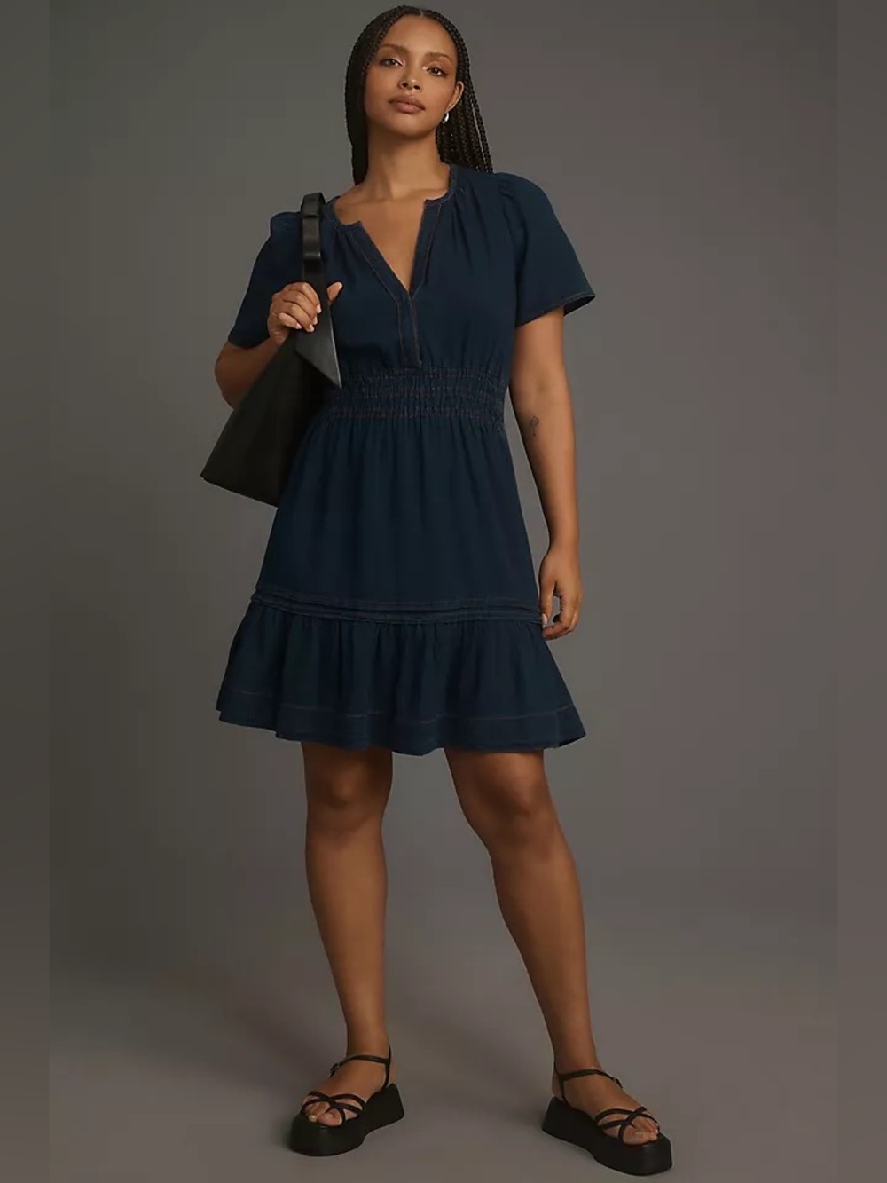 Anthropologie Somerset Denim Mini Dress Medium
